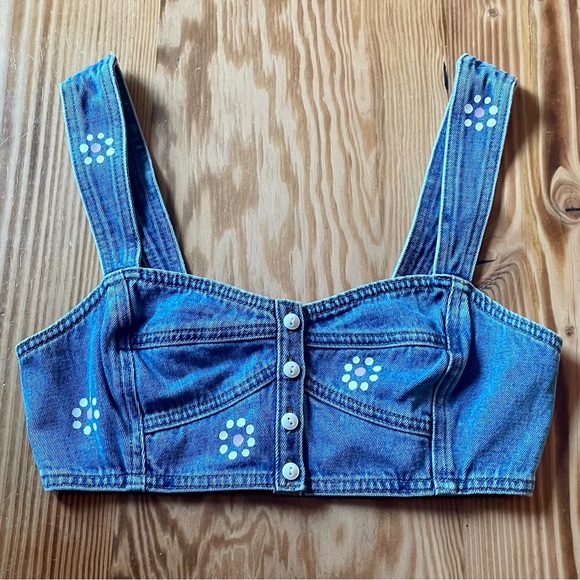 NWT Madewell Denim Sweetheart Bralette in Stamped Floral - Picture 4 of 9